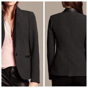 Banana Republic Vegan-Leather Trim Blazer